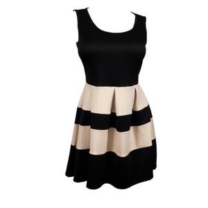 Black and Tan Striped Dress